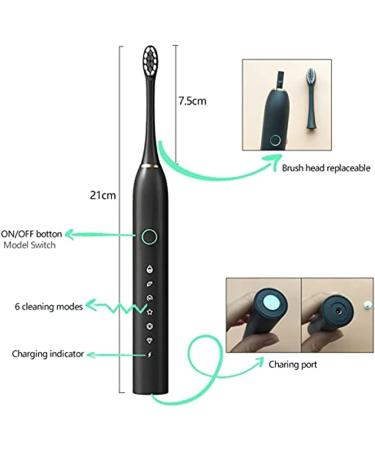 6 Modes Sonic Electric Toothbrush for Adults Kids Smart Timer Rechargeable Whitening Toothbrush Waterproof 4 Brush Head Rechargeable Whitening Toothbrush IPX7 Waterproof | Tooth brus