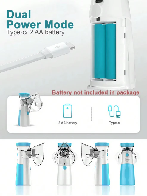 Portable Mesh Nebulizer Machine for Kids & Adults | Handheld Inhaler for Home & Travel