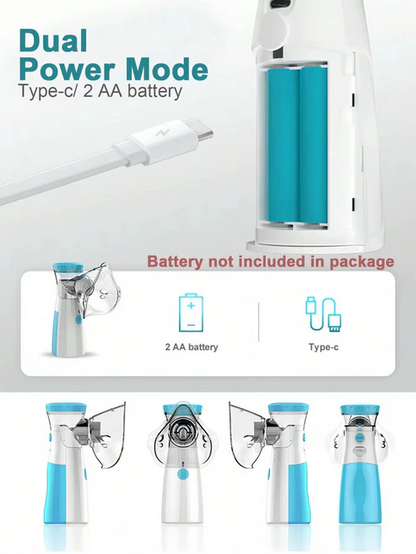Portable Mesh Nebulizer Machine for Kids & Adults | Handheld Inhaler for Home & Travel