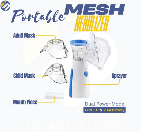 Portable Mesh Nebulizer Machine for Kids & Adults | Handheld Inhaler for Home & Travel